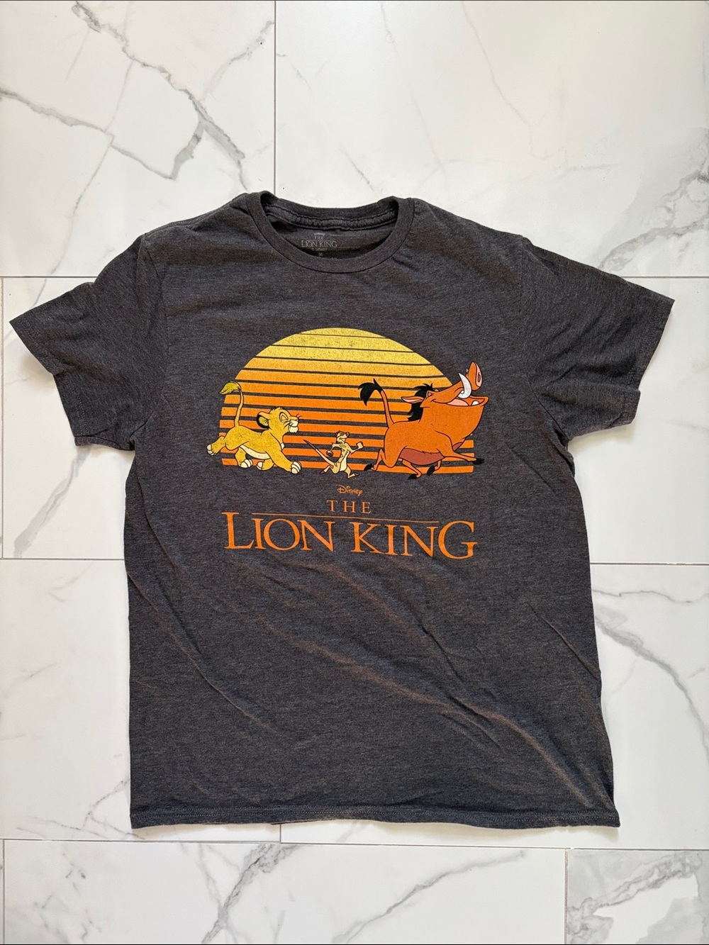 Disney Lion King Tee - Charcoal with Orange & Yellow Graphic